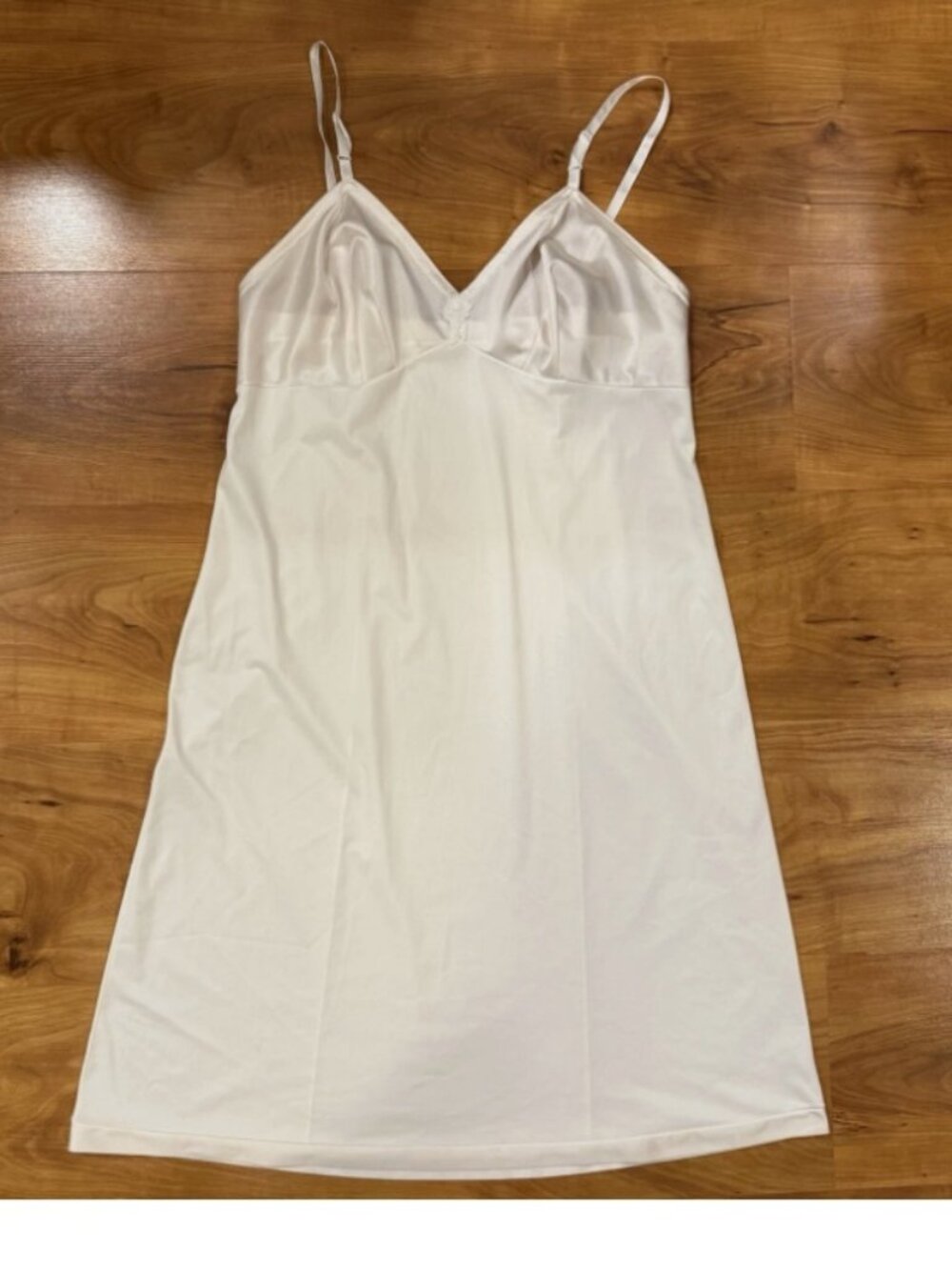 Vintage 60s Vanity Fair Slip Dress Night Gown 38 White lace details Baby Doll